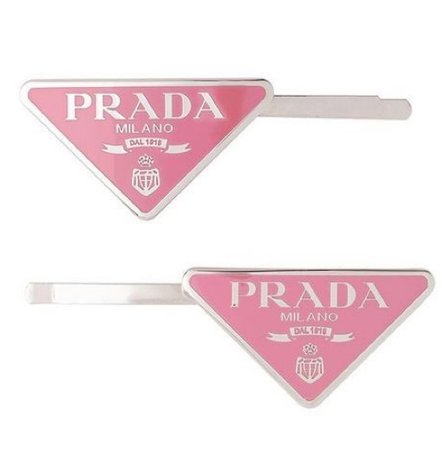 prada pink hairclip
