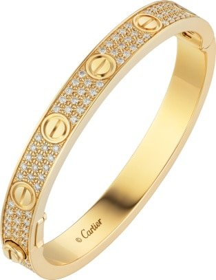 CRN6035017 - LOVE bracelet, diamond-paved - Yellow gold, diamonds - Cartier