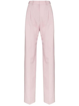 Stella Mccartney Pleated Front Tailored Trousers 599837SNB48 Pink | Farfetch