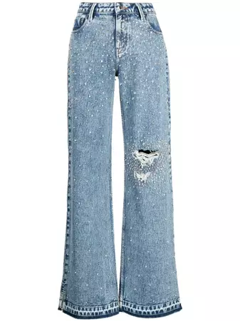 Retrofete crystal-embellished Flared Jeans - Farfetch