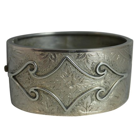 Victorian Aesthetic Period Silver Bangle
