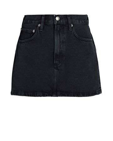 AGOLDE Liv Organic Denim Mini Skirt in Black | INTERMIX®
