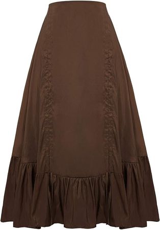 Amazon.com: Scarlet Darkness Women Victorian Bustle Skirt Steampunk Pirate Skirt Costume High Low Brown 2XL : Clothing, Shoes & Jewelry