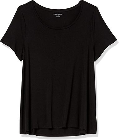 Amazon.com: Amazon Essentials Women's Relaxed-Fit Short-Sleeve Scoopneck Swing Tee (Available in Plus Size), Black, Large : Clothing, Shoes & Jewelry