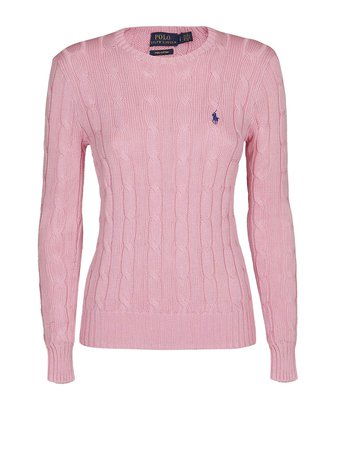 Polo Ralph Lauren Pink Twist Knit Cotton Sweater