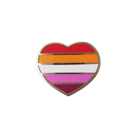 Lesbian Flag Heart - Hard Enamel Pin