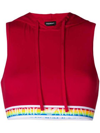 Emporio Armani Rainbow Elasticated Hooded Bra-top $43 - Buy SS18 Online - Fast Global Delivery, Price