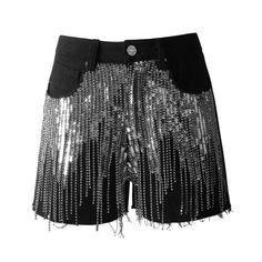 black glitter sequin shorts