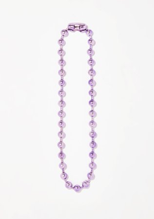 Purple Metallic Ball Chain Necklace | Dolls Kill