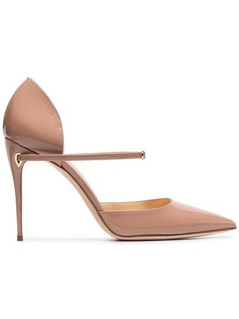 Jennifer Chamandi nude Eric 105 patent leather pumps $653 - Shop SS19 Online - Fast Delivery, Price