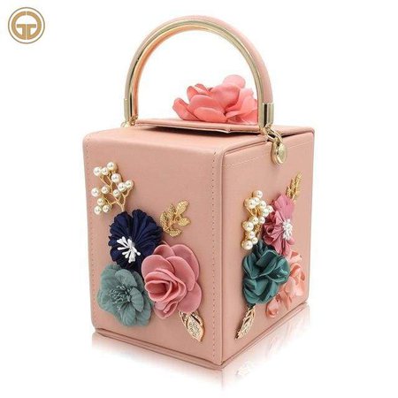 Glamourgalleria - Floral Box Clutch Purse – Glamour Galleria