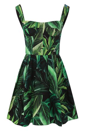 Женское зеленое хлопковое платье DOLCE & GABBANA — купить за 99500 руб. в интернет-магазине ЦУМ, арт. F6J1NT/HS5HE