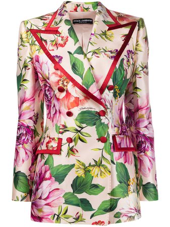 Dolce & Gabbana double-breasted floral-print Blazer - Farfetch