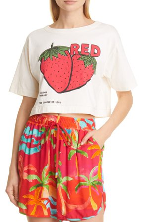 FARM Rio Red Color Therapy Crop Graphic Tee | Nordstrom