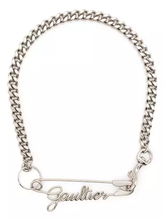 Jean Paul Gaultier The Silver-Tone Gaultier Safety Pin Necklace - Farfetch