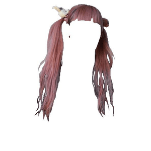 Pink Brown Hair Pigtails PNG