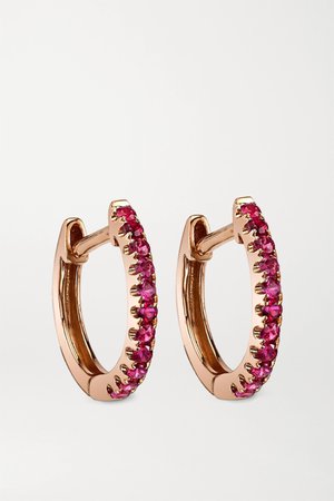 Rose gold Huggies 18-karat rose gold ruby earrings | Anita Ko | NET-A-PORTER