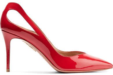 Shiva 85mm Cutout Patent-leather Pumps - Red