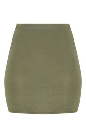 Basic Khaki Jersey Mini Skirt | Mini Skirts | PrettyLittleThing
