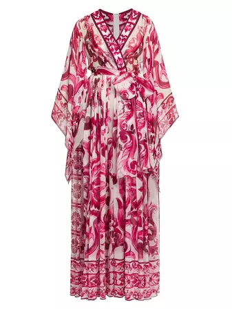 Shop Dolce&Gabbana Maiolica Print Chiffon Jumpsuit | Saks Fifth Avenue