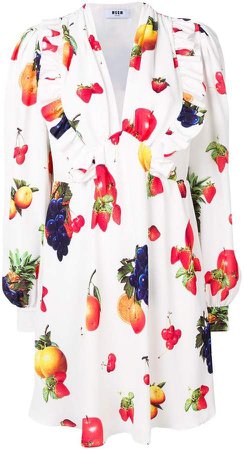 fruit print midi dress