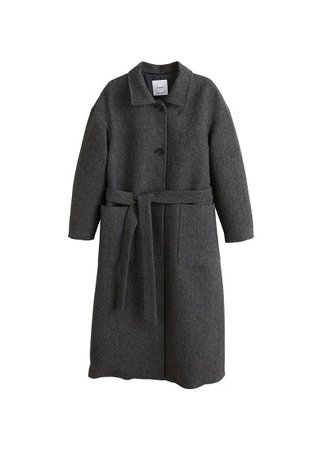 MANGO Buttoned herringbone coat