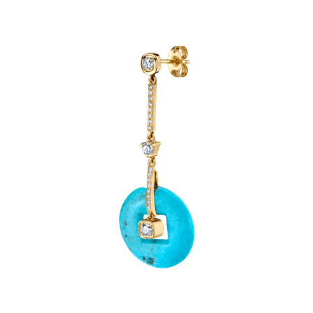 Diamond And Turquoise Deco Drop Earring – The Last Line