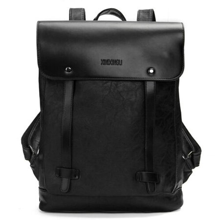 AU Men Women Large PU Leather Backpack Shoulder Bag School Travel Rucksack Tote | eBay