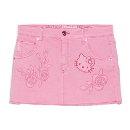 blumarine x hello kitty pink denim skirt