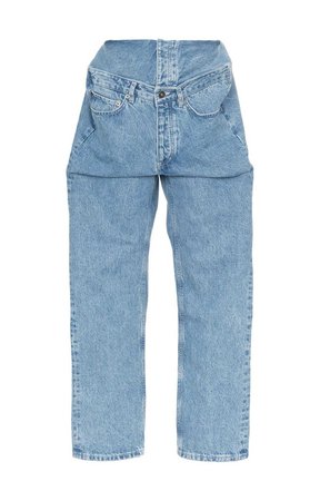 Y / PROJECT wide leg extended waistband jeans $522