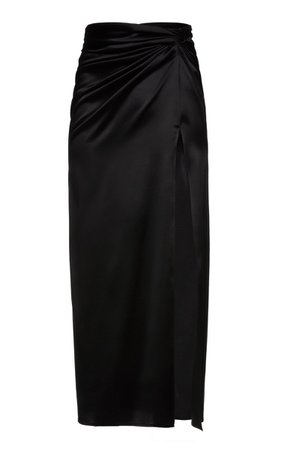 Leg Slit Silk-Blend Midi Skirt By Magda Butrym | Moda Operandi
