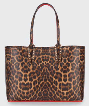 leather leopard print tote bag