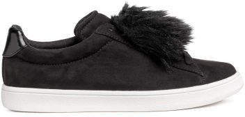 Trainers with faux fur - Black