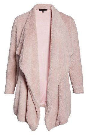 Gibson Teddy Bear Faux Fur Jacket (Plus Size) pink