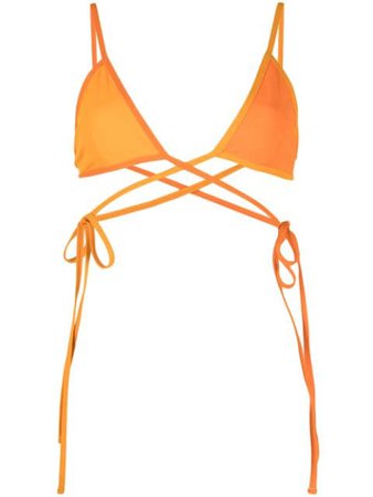 Christopher Esber wrap-tie bikini top orange SS21SWIM05MT - Farfetch