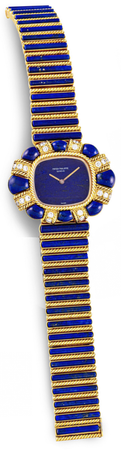 Patek Philippe gold, diamond and lapis lazuli watch