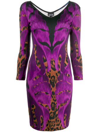 Just Cavalli Botanical Leopard Print Dress | Farfetch.com
