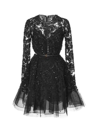Ellie Saab black lace dress