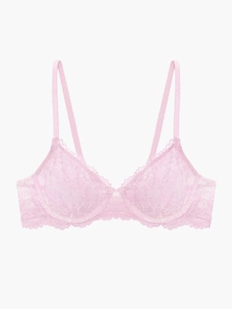 Floral Lace Unlined Bra with X Charm in Pink | SAVAGE X FENTY