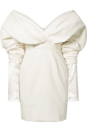 Danielle Frankel | Mini-robe épaules nues en soie et laine mélangées | NET-A-PORTER.COM