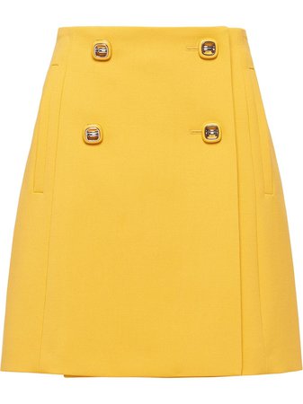 Prada double-breasted skirt yellow P155RS2021XA5 - Farfetch