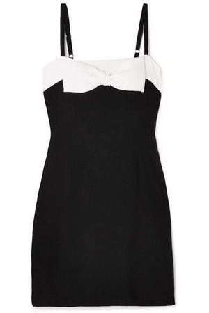 STAUD - Vertigo Bow-embellished Cotton Mini Dress - Black