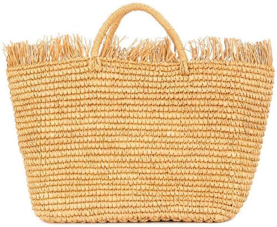 Studio frayed woven tote