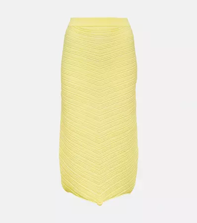 Cotton Blend Maxi Skirt in Yellow - Bottega Veneta | Mytheresa