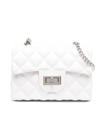 Shop white Monnalisa quilted faux leather shoulder bag with Express Delivery - Farfetch