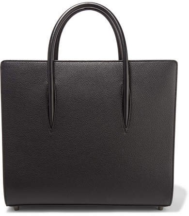 Paloma Large Textured And Patent-leather Tote - Black