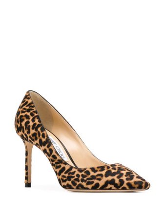 Shop Jimmy Choo Romy 85mm leopard print pumps with Express Delivery - FARFETCH