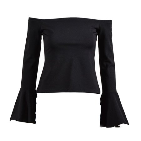 black off the shoulder bell sleeve top - Google Search