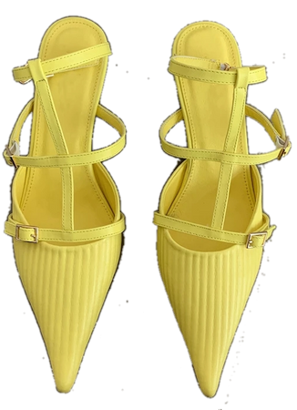 Туфли с ремешками желтые