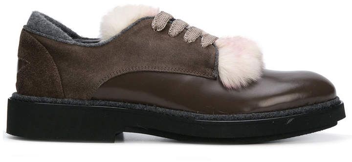 fur-trimmed shoes